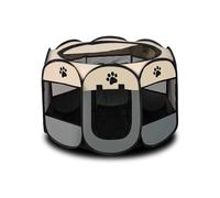 Parc portable pour petit chien et chat - Tente de transport pliable pour lapin, hamster (gris, 73 x 73 x 43 cm, 8)