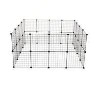 Parc pour animaux de compagnie, cage pour petits animaux, clôture de jardin en fil métallique portable pour petits animaux, cochons d'Inde, lapins, chenil, caisse, tente de clôture, noir, 24 Présentat