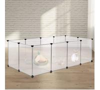 PARC pour animaux - - Enceinte pour animaux de compagnie - 20 pièces en plastique - transparent - 143*71*47cm