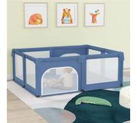 vidaXL Parc pour bébé avec 2 portes Bleu clair Tissu Oxford Bleu