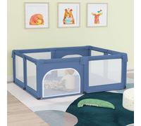 Parc pour Bébé avec 2 Portes Tente de Parc Bleu Clair Tissu Oxford vidaXL
