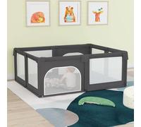 vidaXL Parc pour bébé avec 2 portes Gris foncé Tissu Oxford 10308 Gris G