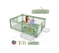Parc Bébé Xl - Costway - Tissu Oxford - 50 Balles Océaniques - Vert Multicolore
