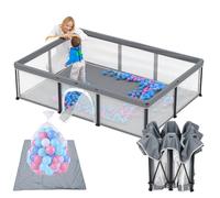 Parc pour bébé avec matelas - 180 x 127 cm - Pliable - Pour l'intérieur et l'extérieur - Avec 50 balles de l'océan