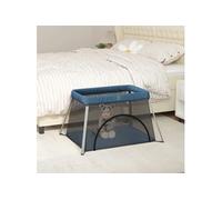Parc pour bébé avec matelas Bleu marine Tissu de lin 10304