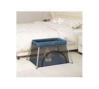 Parc Pour Bébé Avec Matelas Bleu Marine Tissu De Lin Vidaxl Vidaxl Bleu