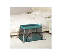 Parc pour Bébé avec Matelas Lit de Voyage Pliable Vert Tissu de Lin vidaXL