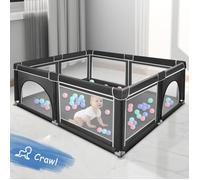 Parc pour bébé ou enfant avec sac de rangement - JEOBEST - Noir - 180*150*66cm