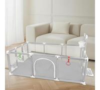 Parc pour bébé robuste avec 50 balles, parc et clapiers avec filet respirant, 180 x 120 x 66 cm