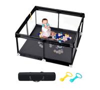 Parc pour bébés avec tapis souple - Terrain de jeu extra large pour les tout-petits, aire de jeu sûre à l'intérieur et à l'extérieur avec base antidérapante, assemblage et rangement faciles, sans BPA