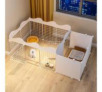 Parc pour Chat - Cage à Furet, enclos pour Chat avec grilles métalliques, bacs de Rangement, étagère, bibliothèque modulaire, Placard idéal pour la Maison, Le salon, Le Bureau