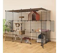 Parc pour Chat - Cage à Furet Intérieur Bricolage Parc pour Chat Caisse Amovible pour Chat Idéal pour 1 à 4 Chats
