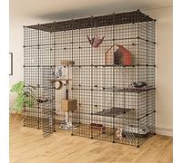 Parc pour Chat - Cage à Furet Intérieur Bricolage Parc pour Chat Caisse Amovible pour Chat Idéal pour 1 à 4 Chats