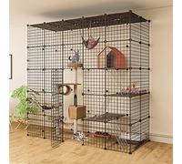 Parc pour Chat - Cage à Furet Intérieur Bricolage Parc pour Chat Caisse Amovible pour Chat Idéal pour 1 à 4 Chats