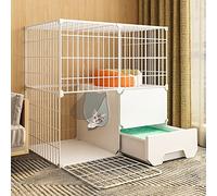 Parc pour chat - Cage d'exercice avec porte et bac à litière intégré, facile à nettoyer, idéal pour les petits animaux de compagnie, lapins, hérissons, cochons d'Inde