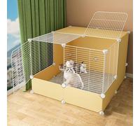 Parc pour Chat-Cage pour Chat, Parc pour Animaux de Compagnie à Faire soi-même, Cage de clôture de Cour d'exercice en Filet en métal avec Porte pour Petits Animaux de Compagnie
