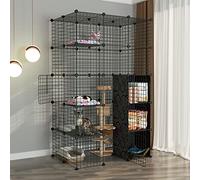 Parc pour chat - Cage pour petits animaux, clôture d'exercice avec porte, idéal pour chats, lapins, hérissons et cochons d'Inde