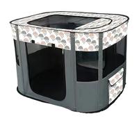 Parc pour Chat, Pliable et Respirant, en Tissu Oxford, 71 x 55 x 45 cm, avec Porte Enroulable et Poche, résistant aux Rayures, pour l'intérieur l'extérieur.