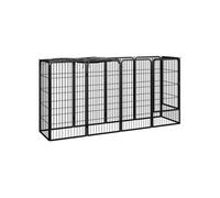 Parc pour chien 10panneaux Noir 50x100cm Acier enduit de poudre 3115948