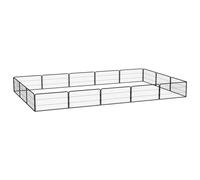 Parc pour Chien 12Panneaux Noir 100x50cm Acier Enduit de Poudre Enclos vidaXL