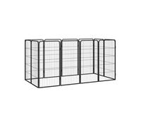 Parc pour Chien 12Panneaux Noir 50x100cm Acier Enduit de Poudre Enclos 3115959