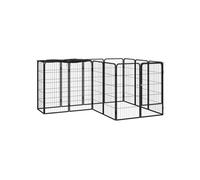 Parc pour Chien 14Panneaux Noir 50x100cm Acier Enduit de Poudre Enclos 3115949