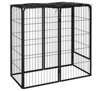 Vidaxl Parc Pour Chien 6 Panneaux Noir 50x100cm Acier Enduit De Poudre