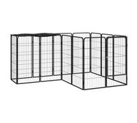 Vidaxl Parc Pour Chien 14panneaux Noir 50x100cm Acier Enduit De Poudre