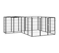 Vidaxl Parc Pour Chien 18panneaux Noir 50x100cm Acier Enduit De Poudre