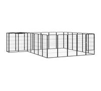 Parc pour Chien 14Panneaux Noir 50x100cm Acier Enduit de Poudre Enclos vidaXL