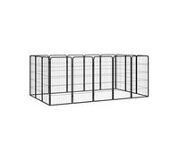 Parc pour chien 16panneaux Noir 50x100cm Acier enduit de poudre 3115960