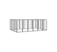Parc pour chien 20panneaux Noir 50x100cm Acier enduit de poudre 3115961