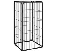 Parc pour Chien 20Panneaux Noir 50x100cm Acier Enduit de Poudre Enclos vidaXL