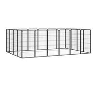 Vidaxl Parc Pour Chien 20panneaux Noir 50x100cm Acier Enduit De Poudre