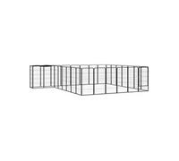 Parc pour chien 30panneaux Noir 50x100cm Acier enduit de poudre 3115953