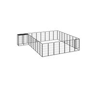 Parc pour chien 34panneaux Noir 50x100cm Acier enduit de poudre 3115954