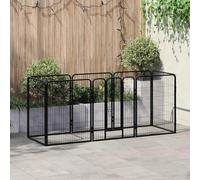 Parc pour chien, 8 panneaux, 80 x 100 cm, noir, en acier revêtu par pulvérisation, pour chiots et animaux domestiques, enclos intérieur et extérieur