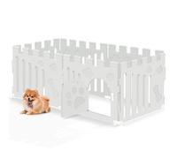 Parc pour chien avec porte, parc d'intérieur à 6 panneaux, clôture de sécurité pour petits animaux de compagnie, barrière de sécurité antidérapante et sécurisée, blanc