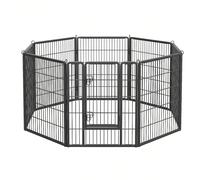 Parc Pour Chien, Clôture, Enclos, 8 Grilles De 77 X 100 Cm, Noir