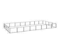 Parc pour chien d'extérieur - Chenil noir - 32 m² en acier - Pour chiens de petite et moyenne taille