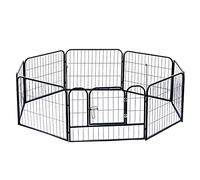 Parc pour Chien - Enclos pour Chiots pour intérieur, Cage Pliante, clôture en métal pour Chiens, Chats, intérieur/extérieur, 8 Panneaux, Noir (8 pièces 80 x 80 cm (H x l))