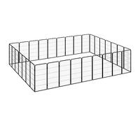 Parc pour chien - Noir - 50 x 100 cm - En acier revêtu par pulvérisation - Bec robuste pour chien - Roue libre sûre - Montage DIY - Chenil d'extérieur durable