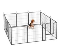 Parc pour chien - PawHut - 12 panneaux modulable, pliable, portable - avec porte - intérieur et extérieur - en acier - 80H cm -