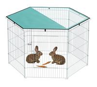 Parc pour chien - PawHut - 6 panneaux - avec toit, modulable et pliable - 76H cm - avec porte - intérieur et extérieur - argent vert