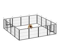 Parc pour chien - PawHut - parc pour animaux - 16 panneaux - clôture portable pliable - noir