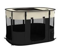 Parc pour chien pliable dim. 94L x 74l x 60H cm tissu Oxford crème noir