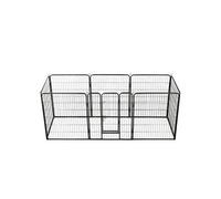 Parc pour chiens - - 8 panneaux - Acier - 80 x 100 cm - Noir