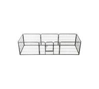 vidaXL Parc pour chiens 8 panneaux – Acier enduit de poudre – 80 x 60 cm – Noir