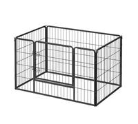 Parc pour Chiens, Chiot et Petits Animaux, en Métal, 122 x 80 x 70 cm, Noir
