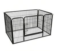 Feandrea Parc pour Chiens, Enclos en métal, Chiot, Petits Animaux, Noir PPK04BK